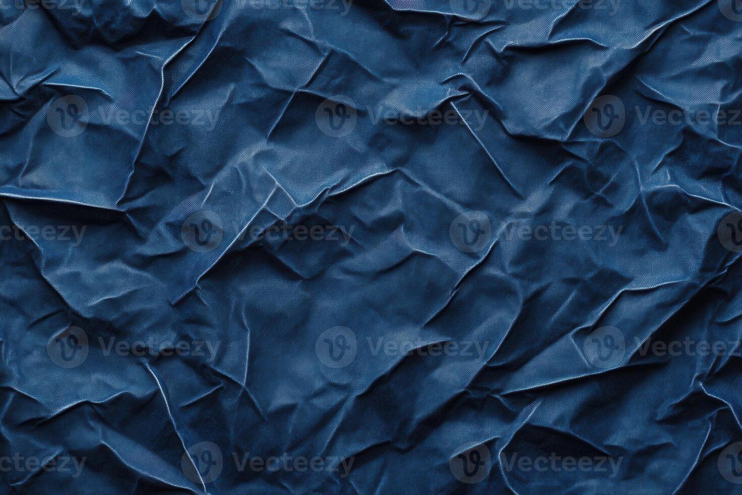 Crumpled navy blue texture background for design use. photo