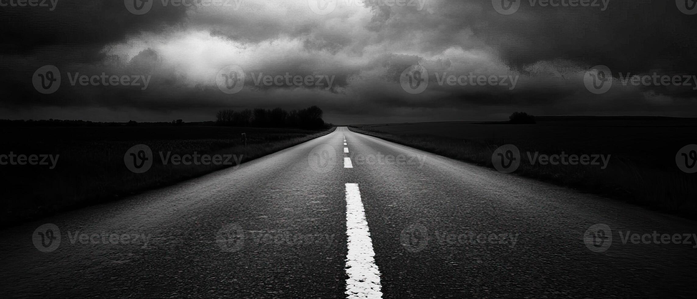 Stormy Road Ahead Countryside Asphalt photo