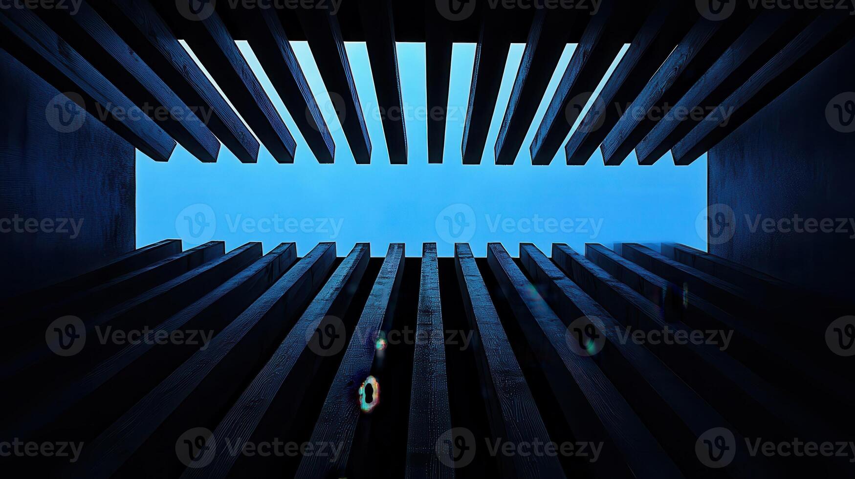 Concrete structure skylight, urban view, abstract background, design photo