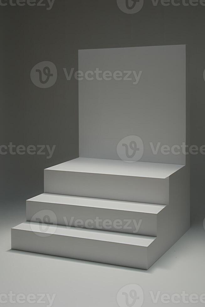 Blank, gray, steps display photo