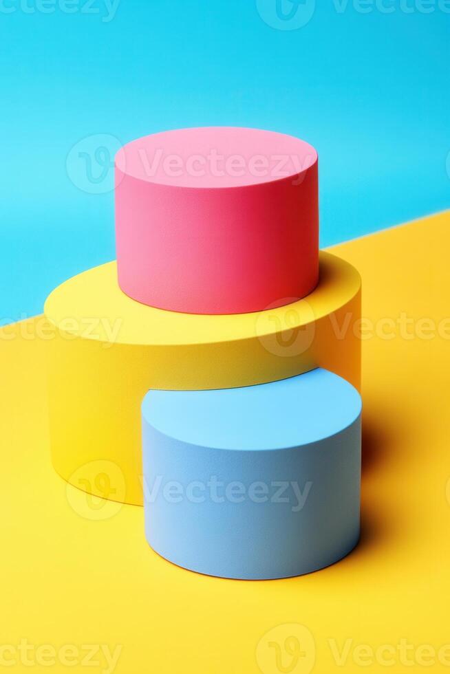 Colorful Cylindrical Display Pods photo