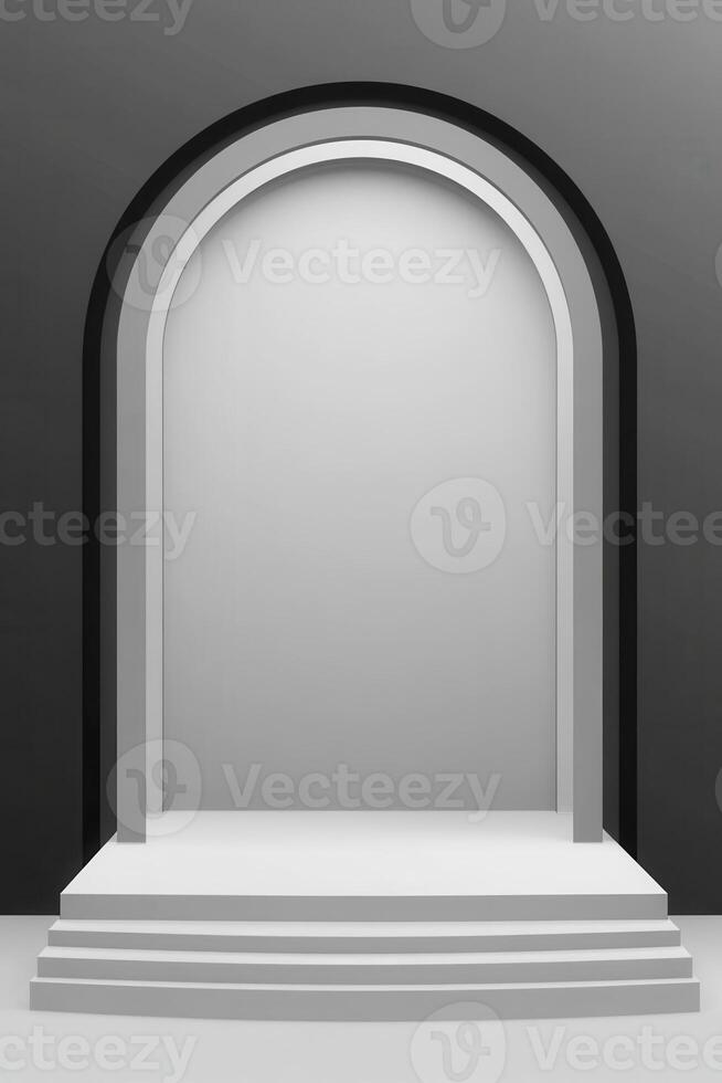 Empty archway podium photo