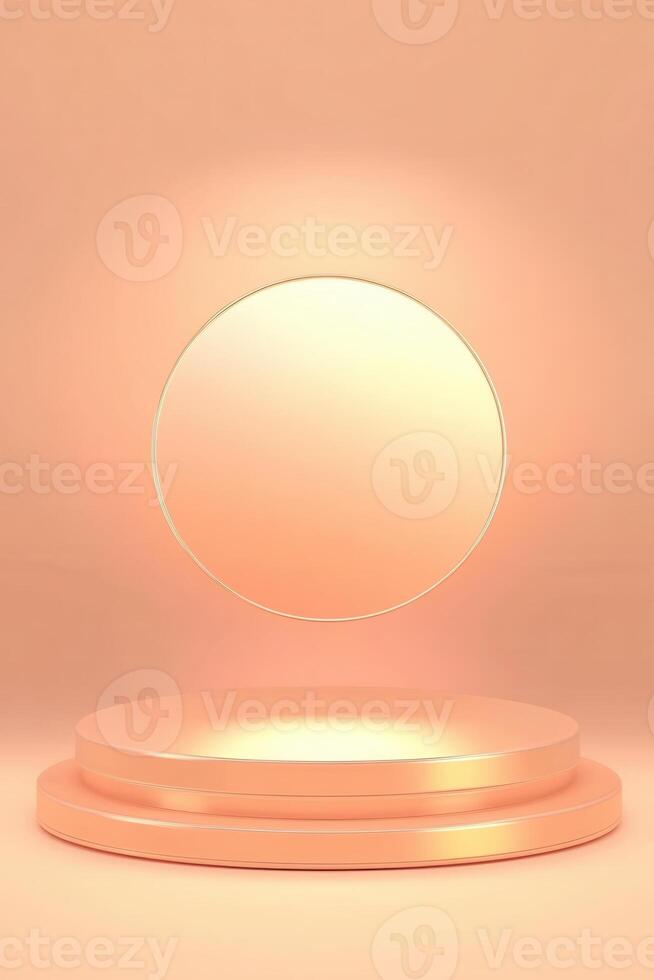 Empty, peachy, pedestal stage photo