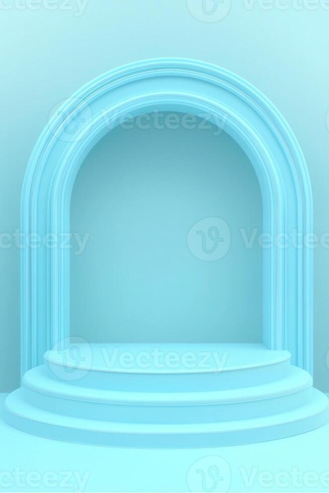Light blue archway podium photo