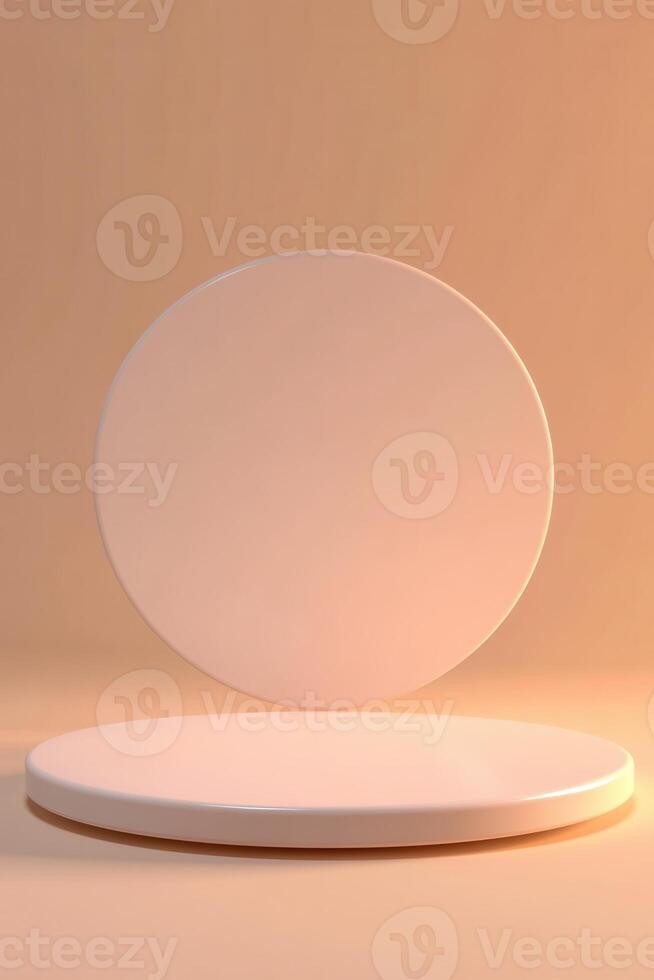 Minimalist, light beige, round podiums photo