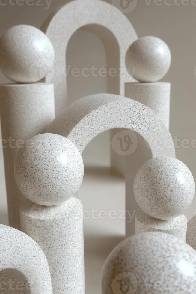 Abstract architectural forms in neutral tones photo