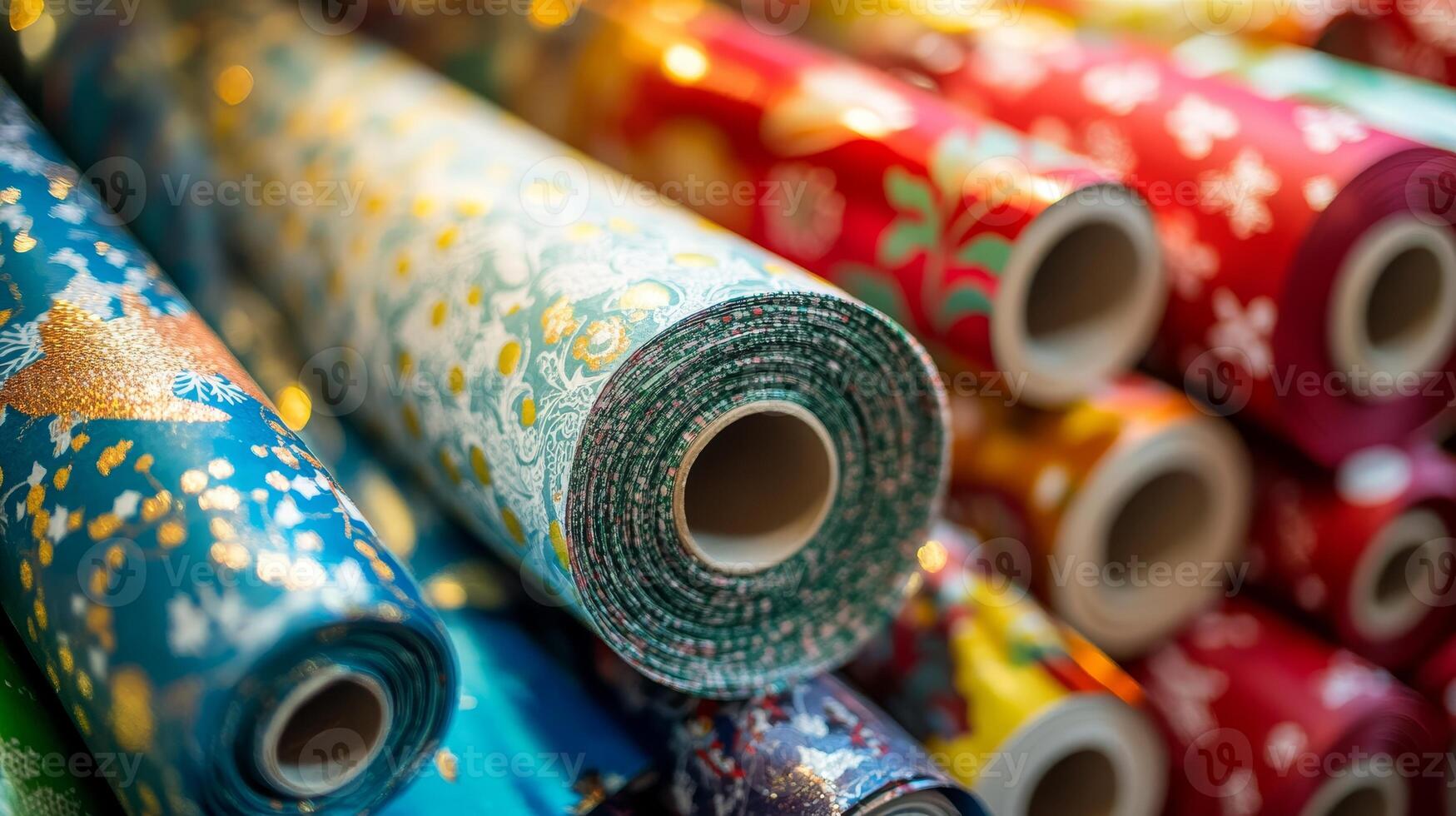 Vibrant Gift Wrapping Paper Rolls Collection photo