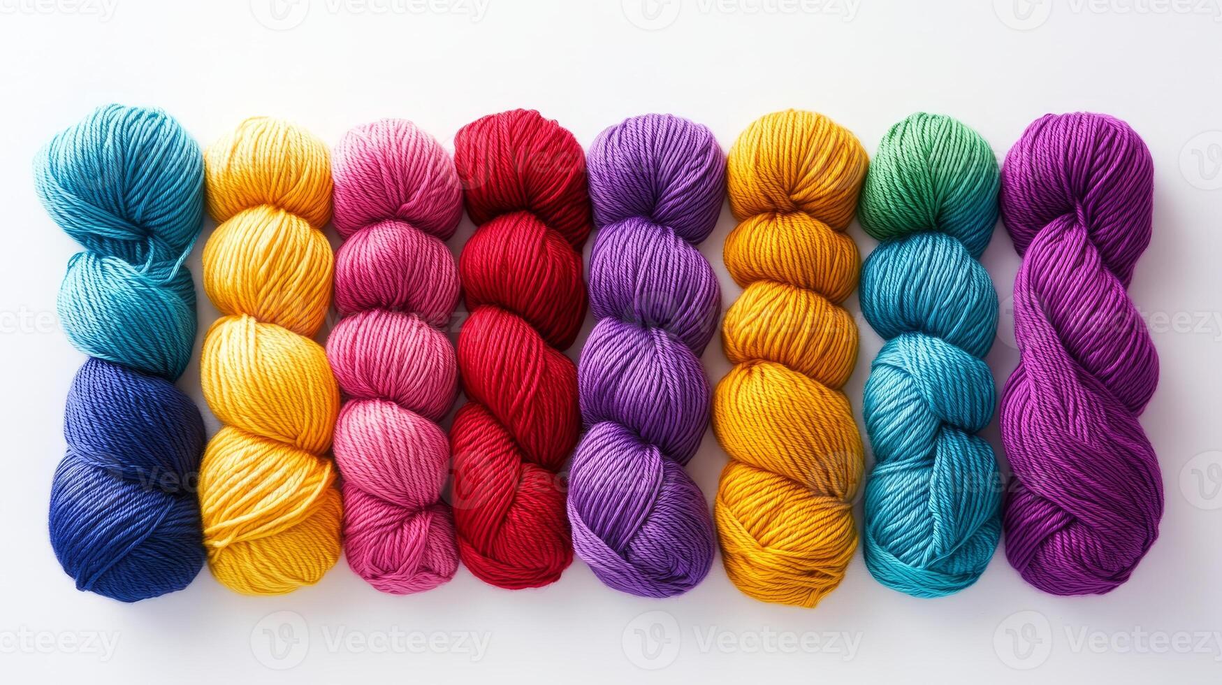 Vibrant Rainbow Yarn Balls - Perfect for Crafting photo