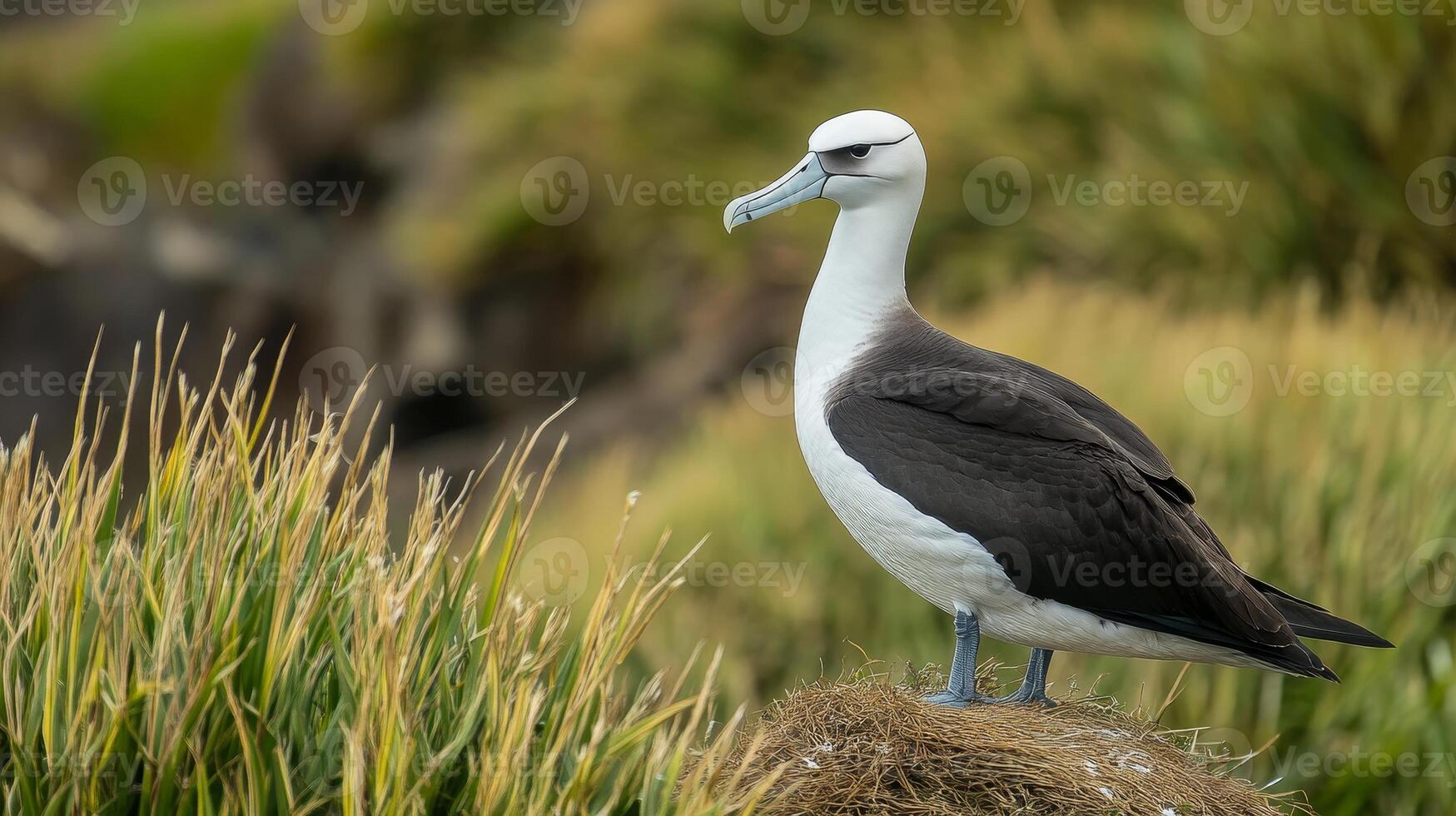 Majestic Albatross Perched on Nest - A Stunning Wildlife Encounter photo