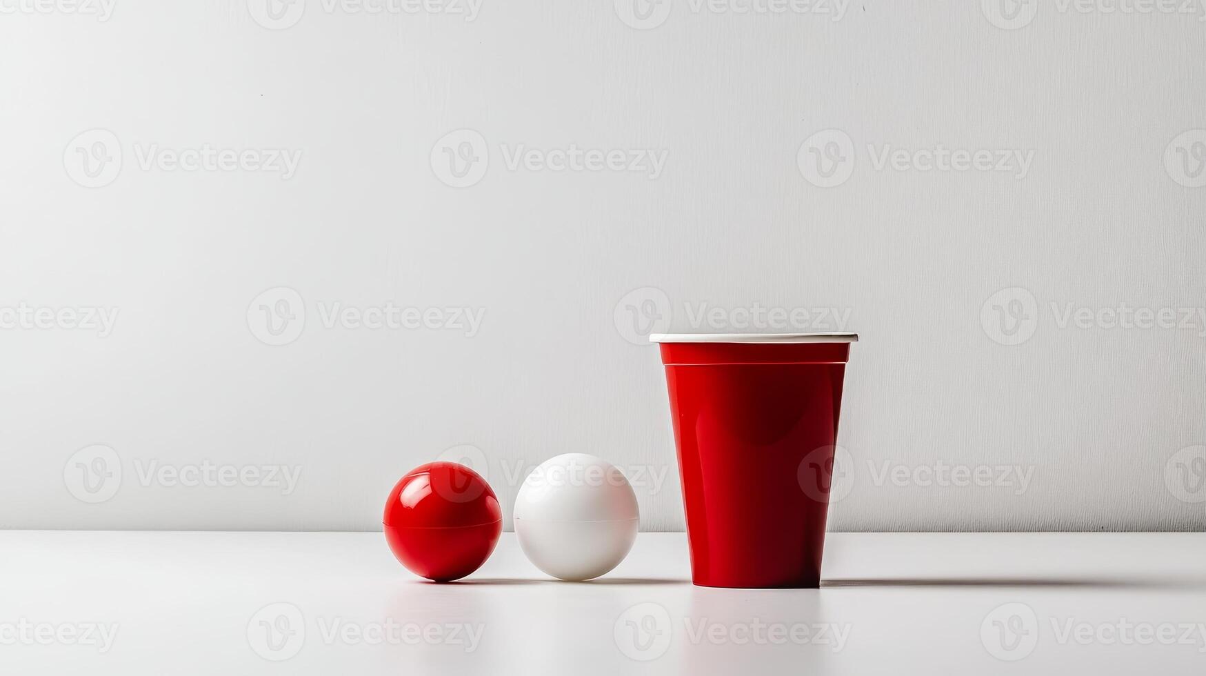 Red Cup and Balls Simple Party Design photo