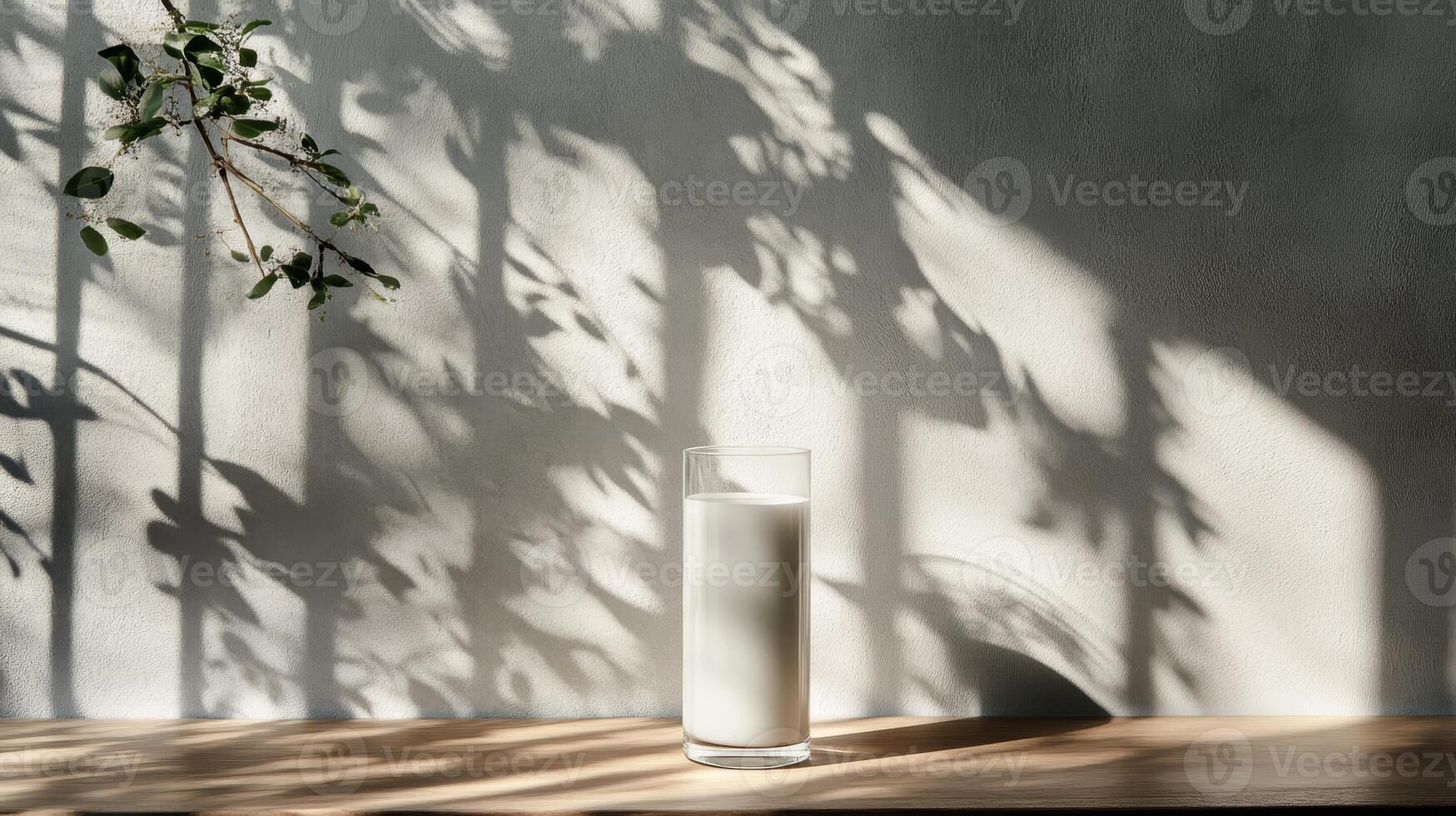Elegant Glass of Milk Under Natural Sunlight photo
