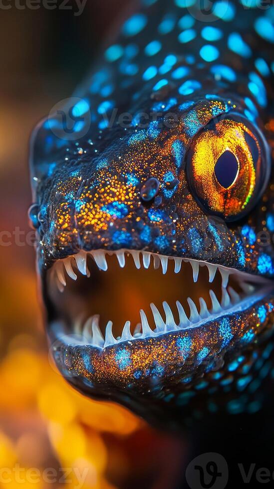 Close-up of a Glowing Fish's Mouth photo