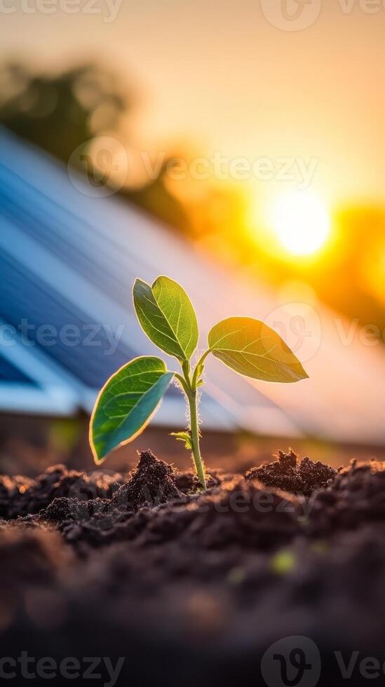New Beginnings A Sprout Emerging Under Golden Sunrise photo