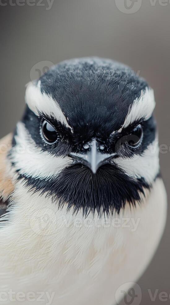 Close-up Portrait of a Bird with Intense Expression photo