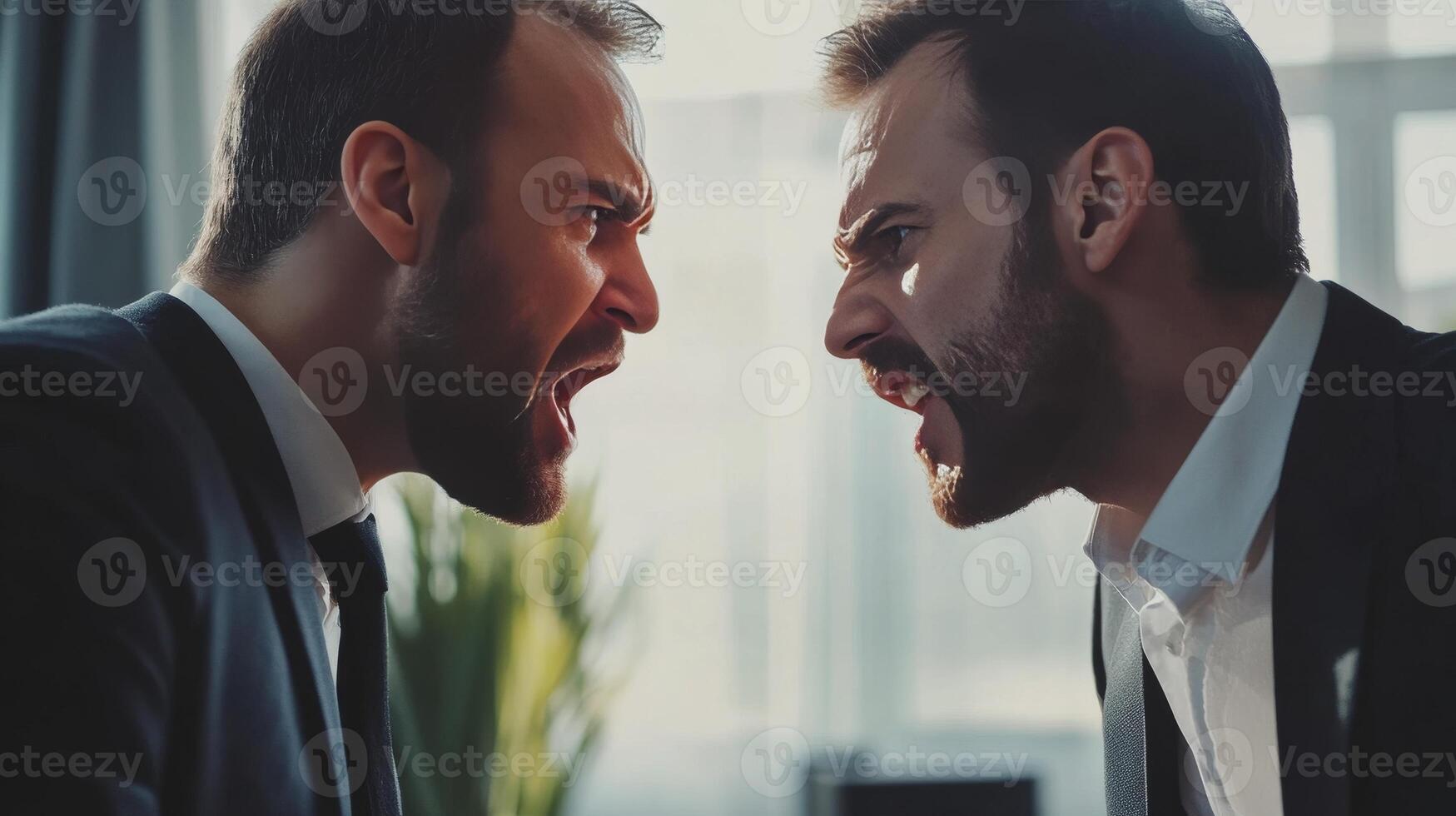 Two Men in Suits Confrontation - Intense Argument photo