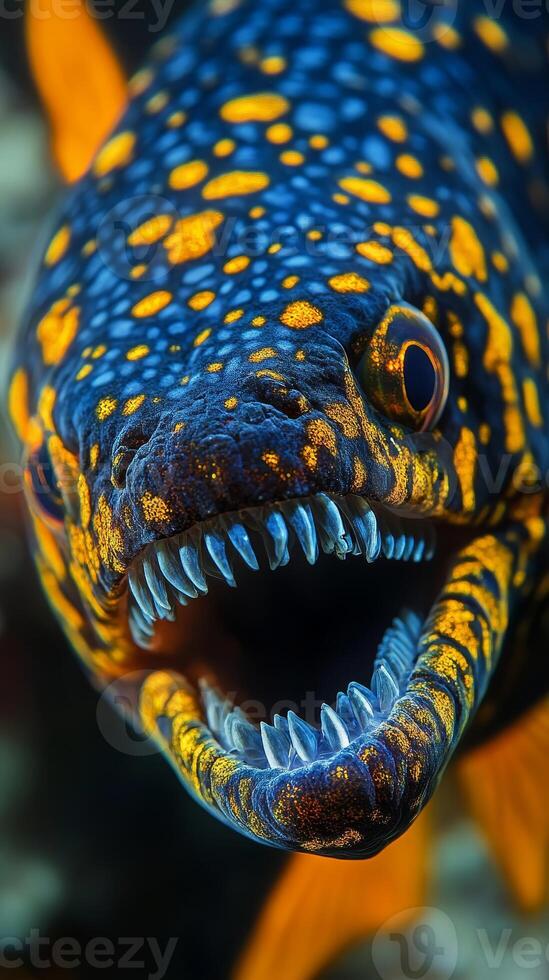Stunning Close-up of a Colorful Spotted Eel photo