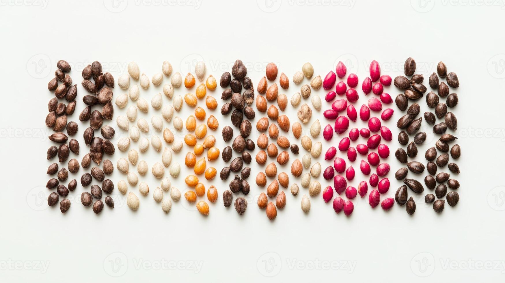 Colorful Seed Variety Pattern Arrangement photo