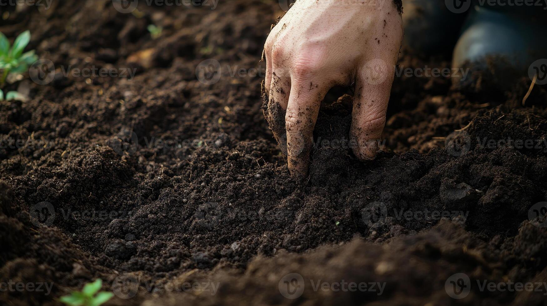 Close-up of fertile soil, perfect for planting photo