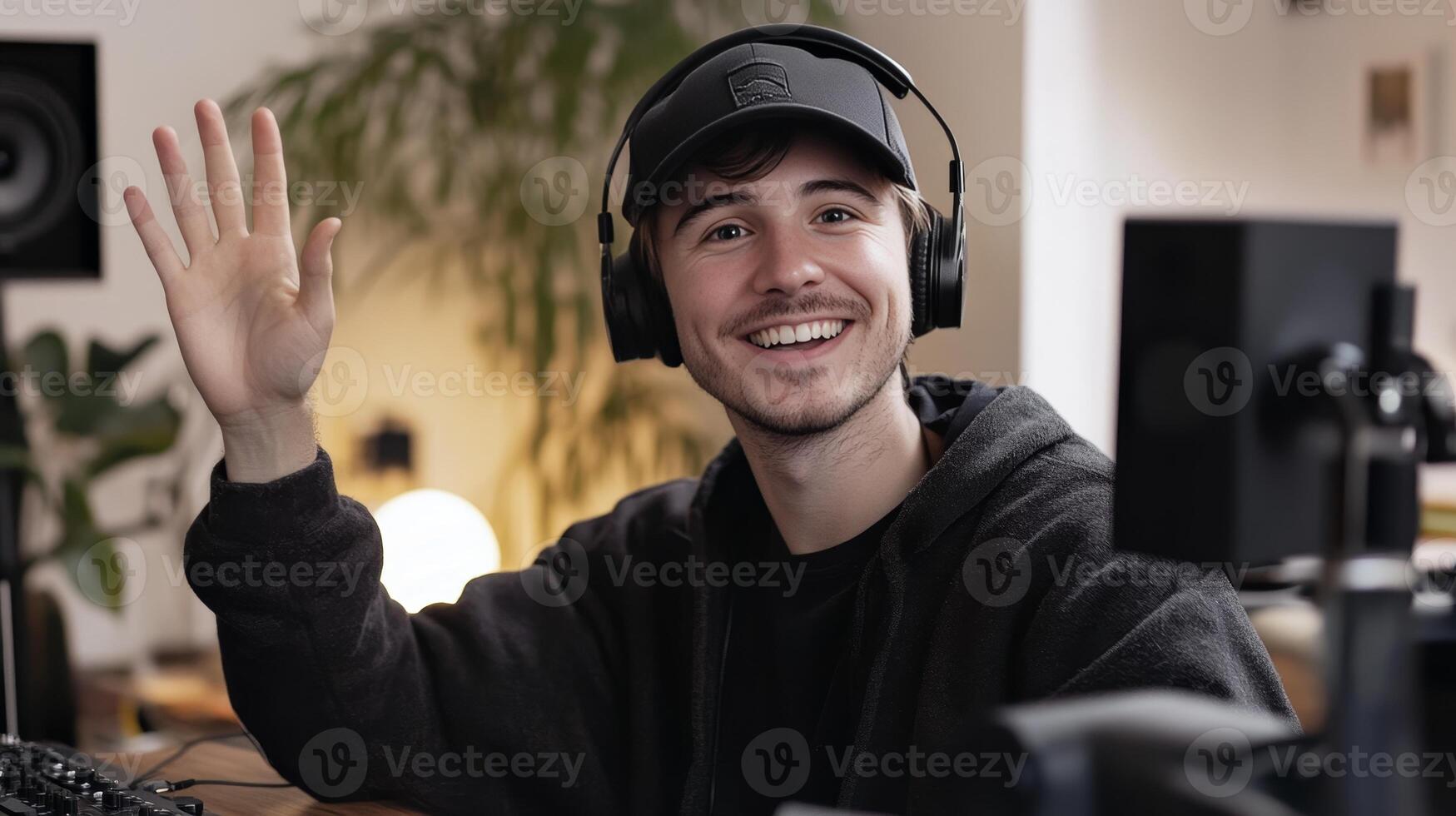 Happy Content Creator in a Modern Studio photo