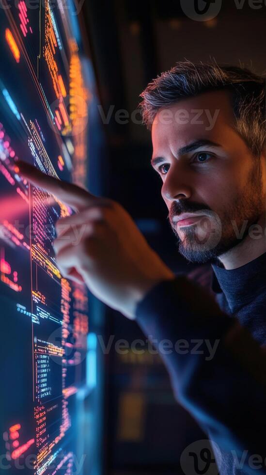 Intense Focus on Data Analysis photo