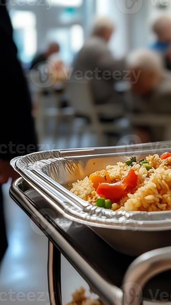 Delicious Meal Served to the Elderly photo