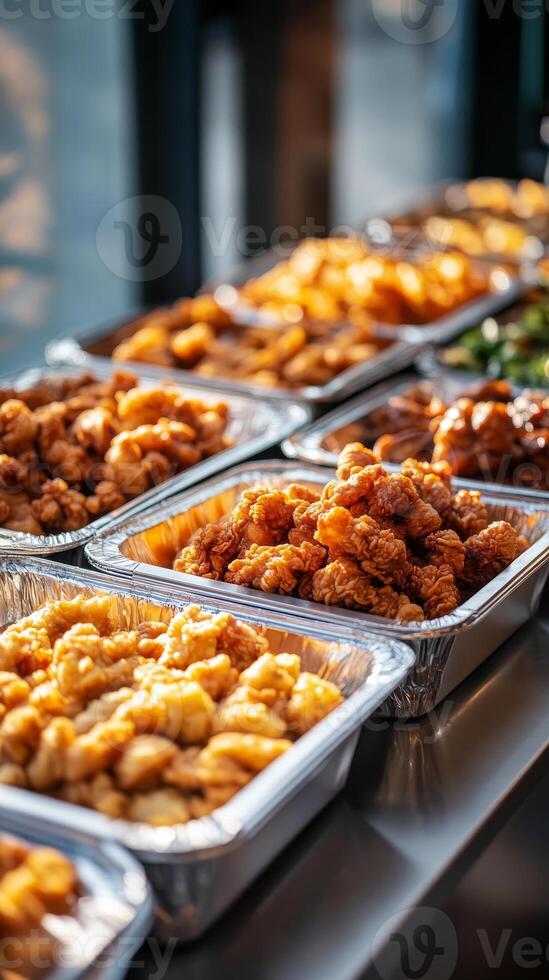 Delicious Fried Foods Buffet Style photo