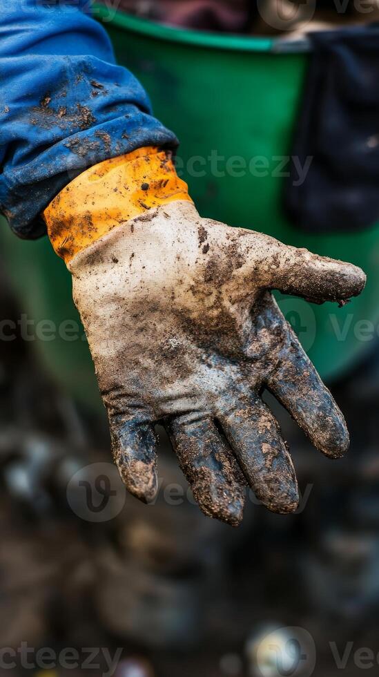 A Hand in Action Dirty Work Gloves photo