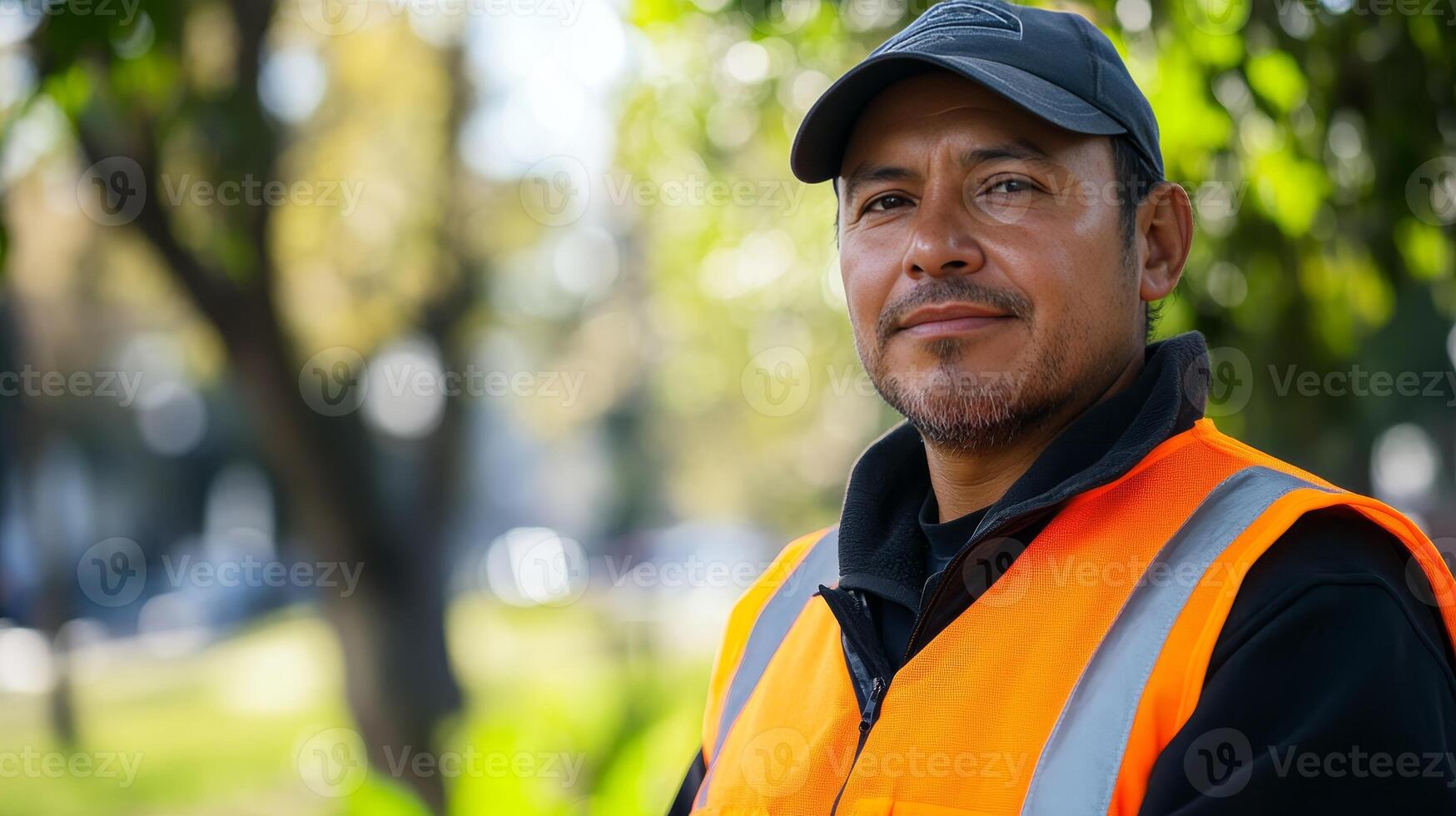 Dedicated Worker in Urban Setting. A Portrait of a Community Member. photo