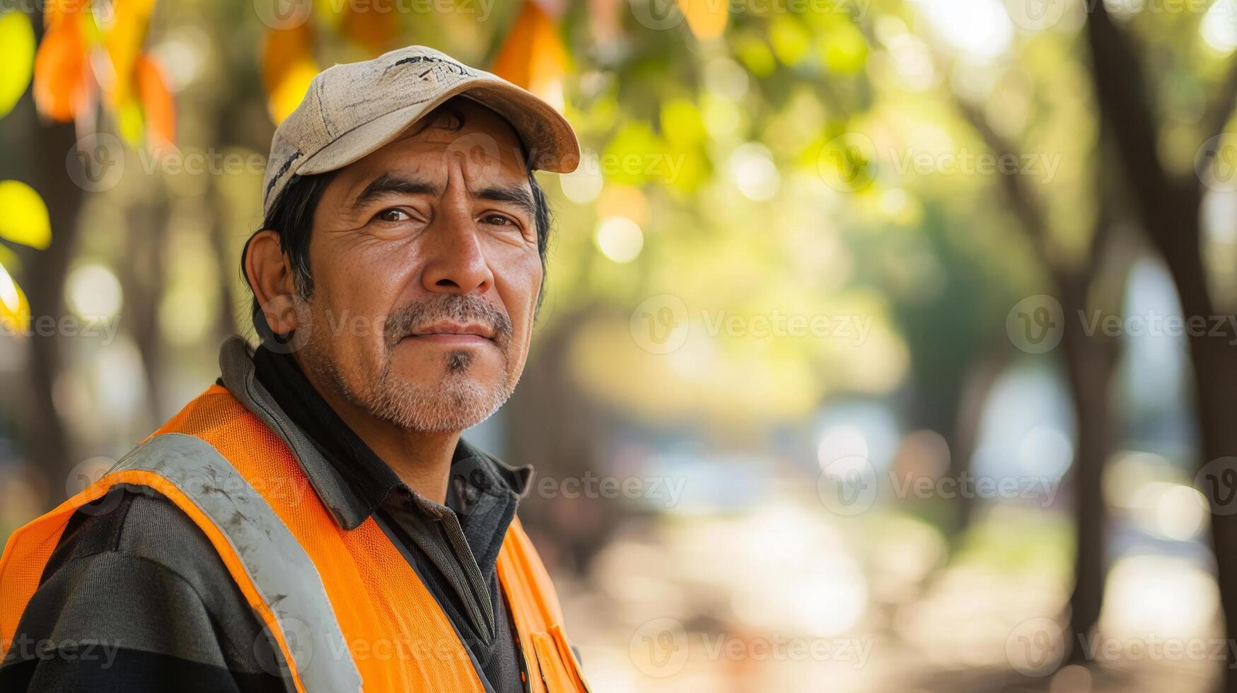Portrait of a Dedicated Worker in a Cityscape photo