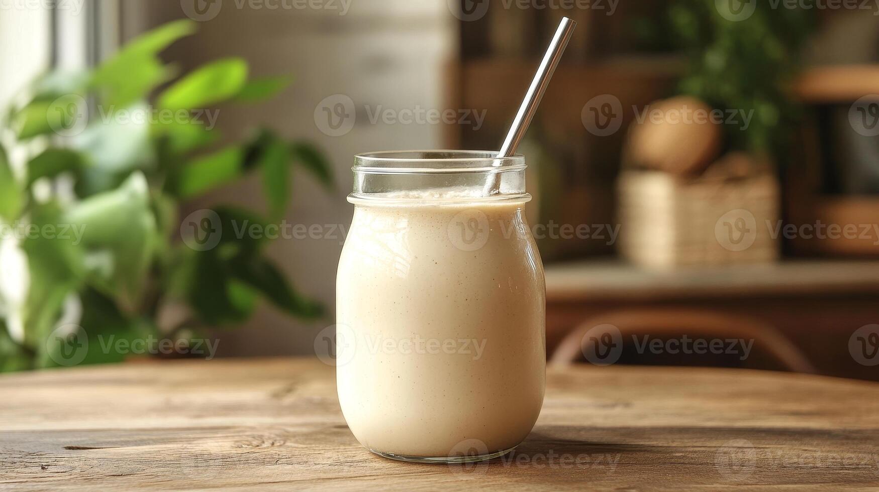 Creamy Smoothie in a Jar - Refreshing Healthy Drink photo