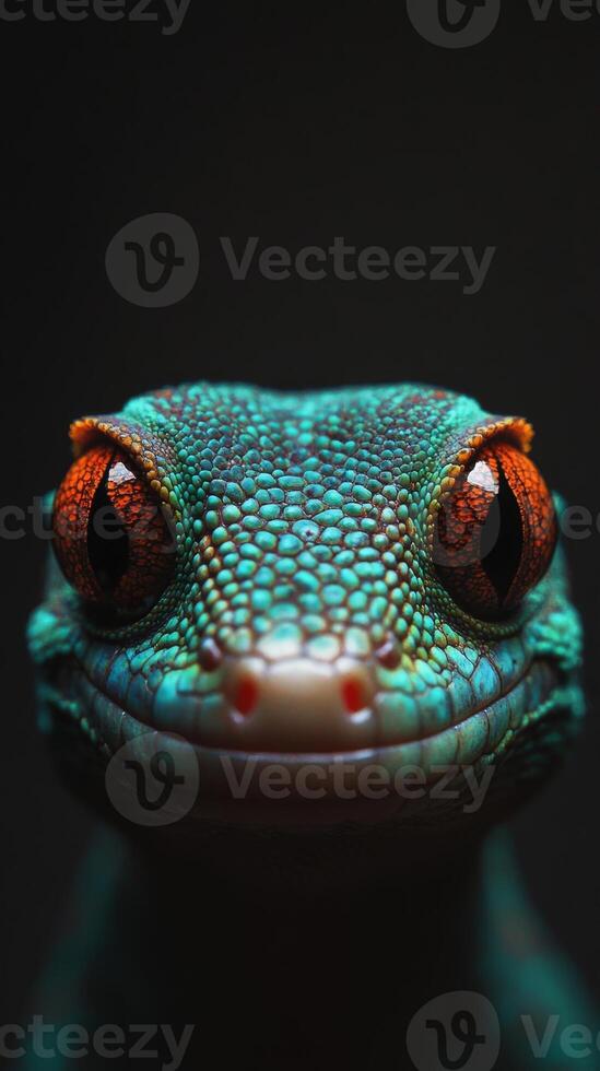 Enthralling Close-up of a Gecko's Face photo