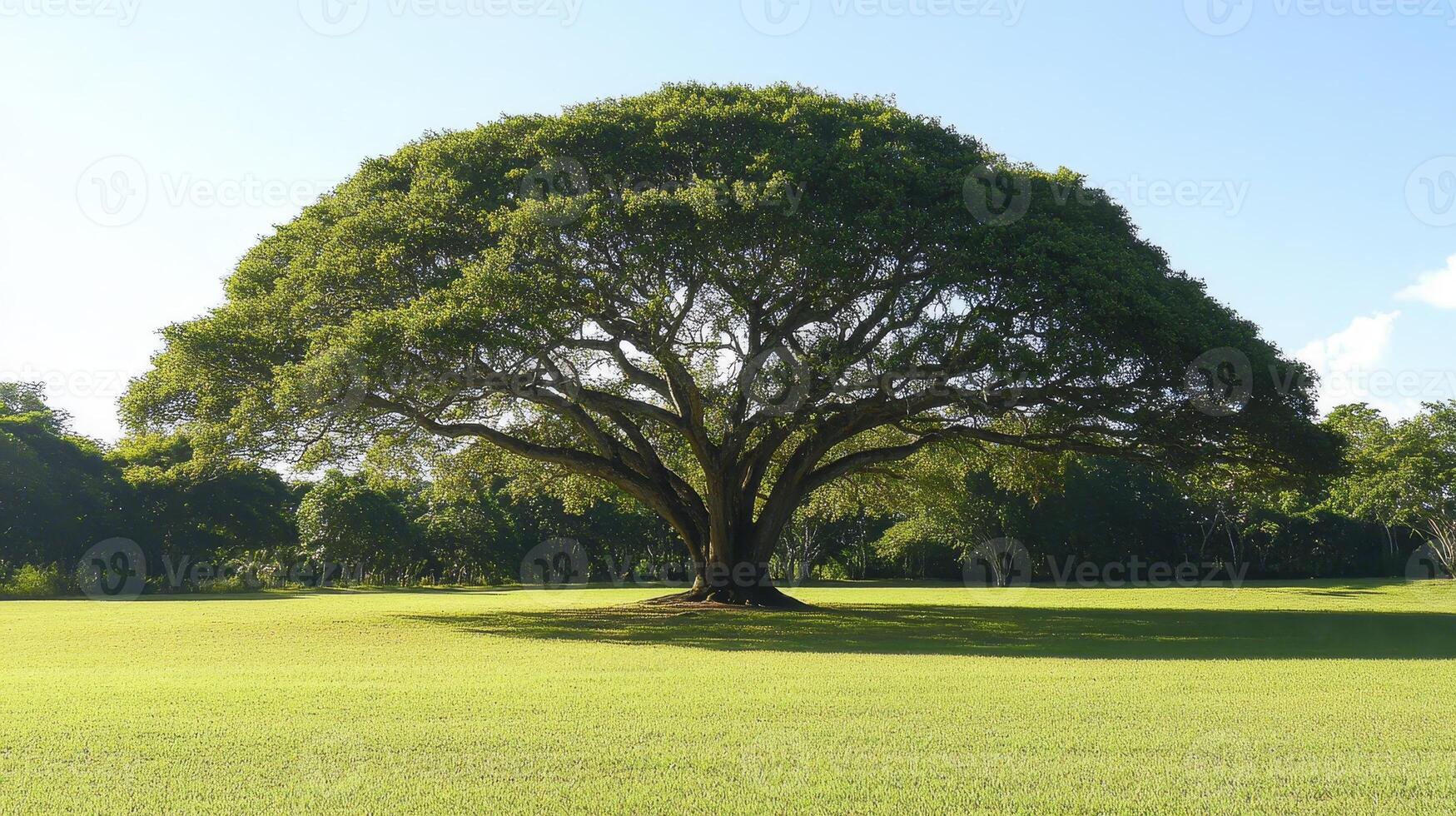 Majestic Tree in a Lush Green Field photo