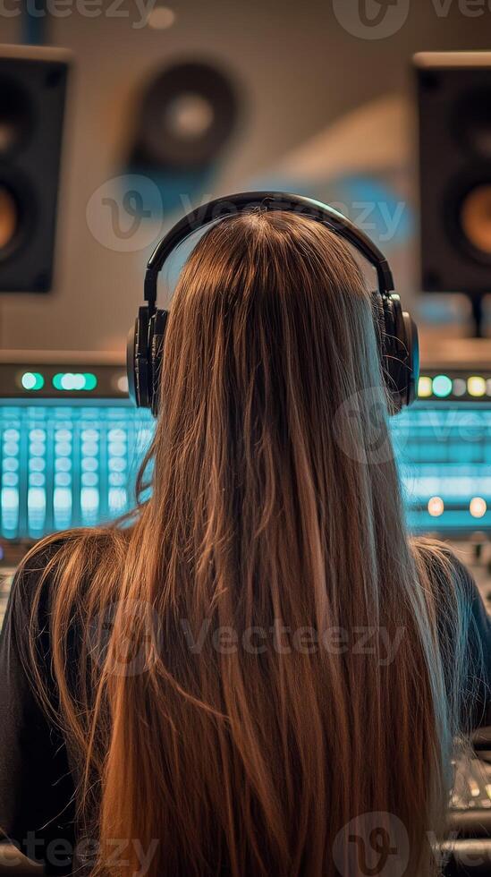 Focused Music Producer in a Recording Studio photo