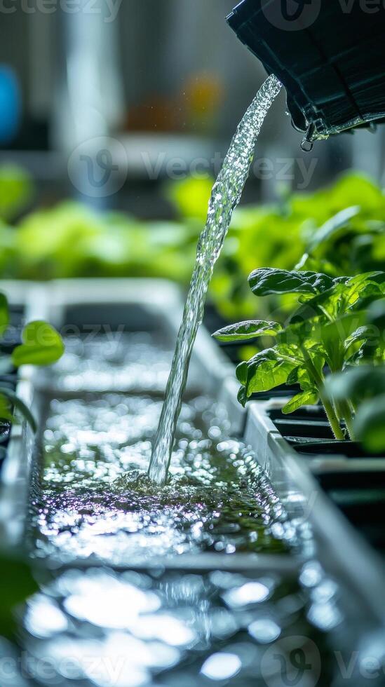 Hydroponic Gardening Water Nourishing Plants photo