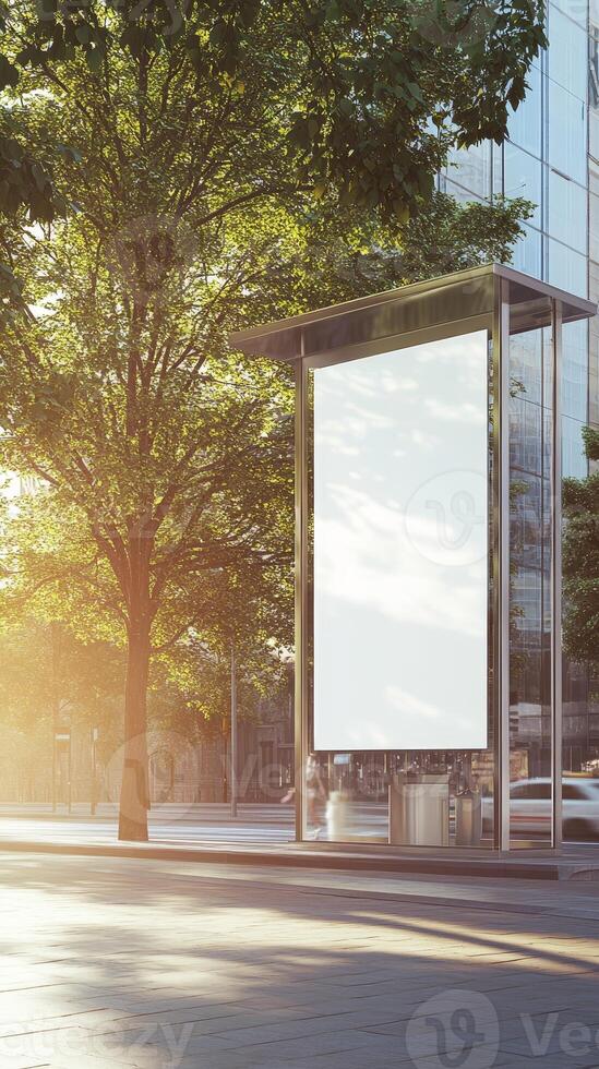 Modern City Billboard Under Sunny Sky photo