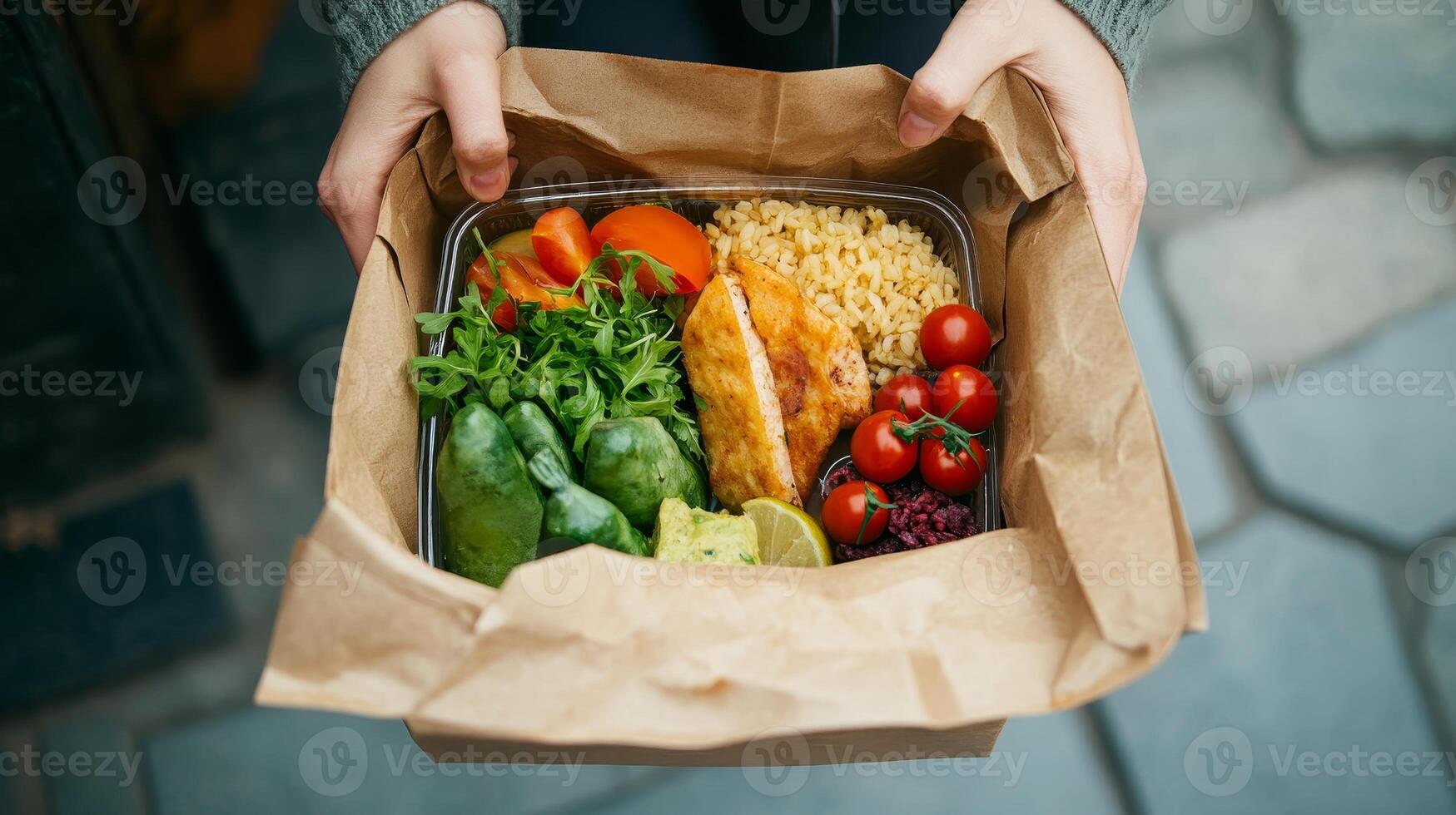 Delicious Healthy Meal Prep Lunch Box with Chicken and Vegetables photo