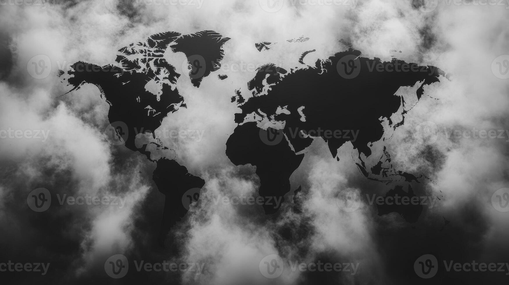 Global Map in Cloudy Mist photo