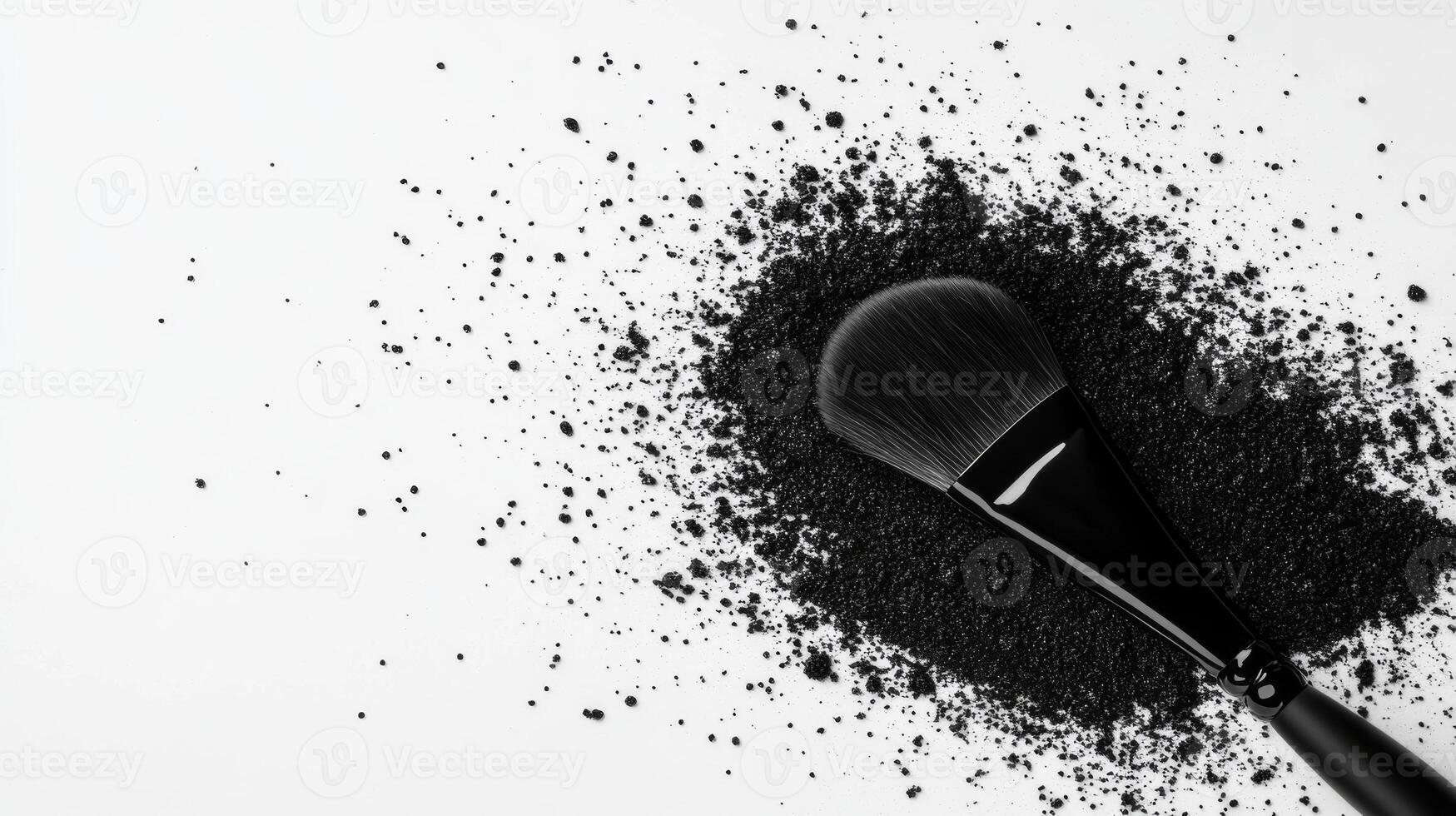 Black Makeup Brush and Powder photo