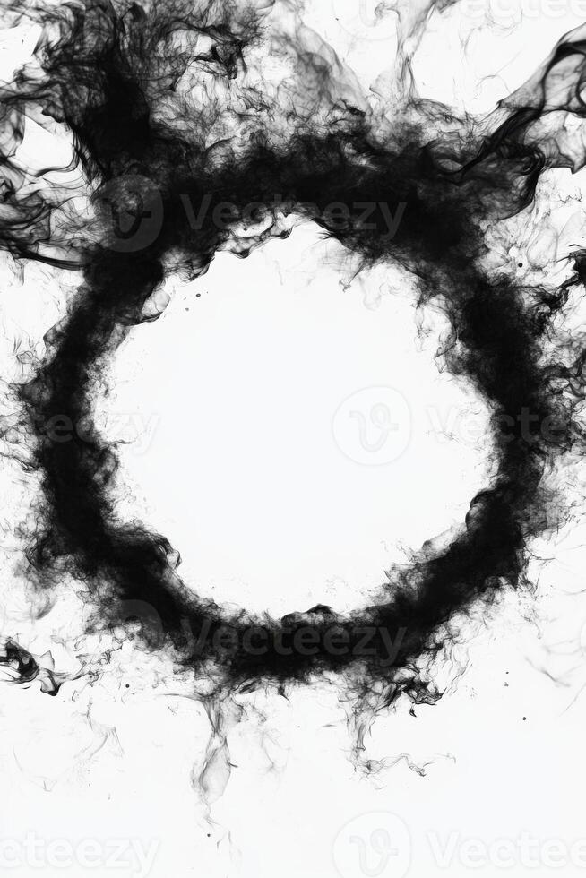 Smoke Ring on White Abstract Design photo