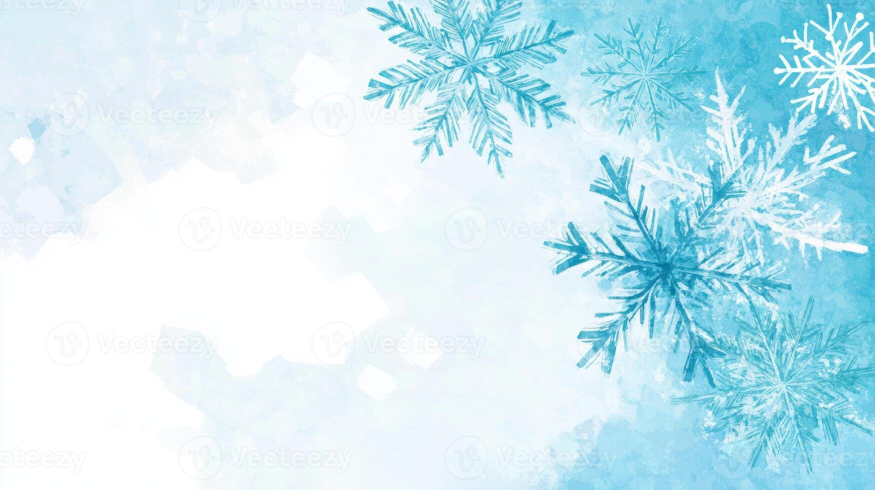 Festive Snowflake Background with Space for Text photo