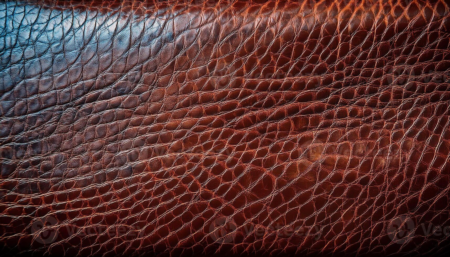 Intricate Texture of Rich Brown Leather Showing Natural Patterns and Fine Craftsmanship photo