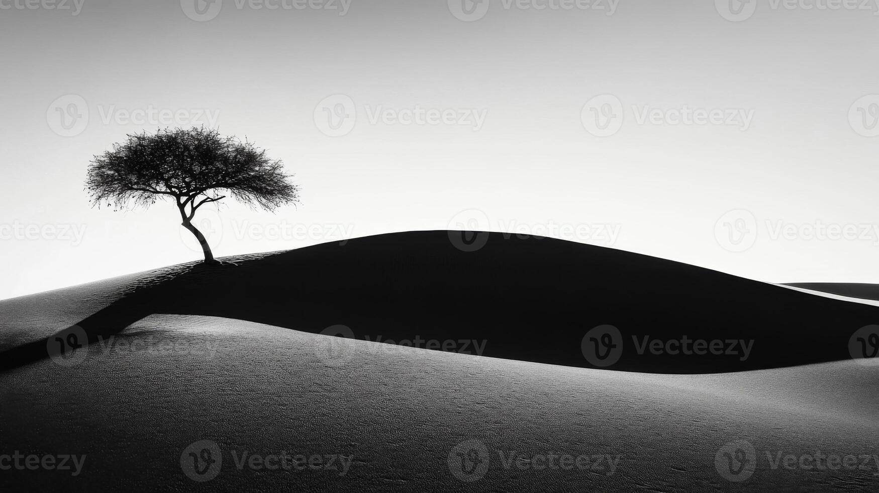 Lone Tree on a Desert Dune photo