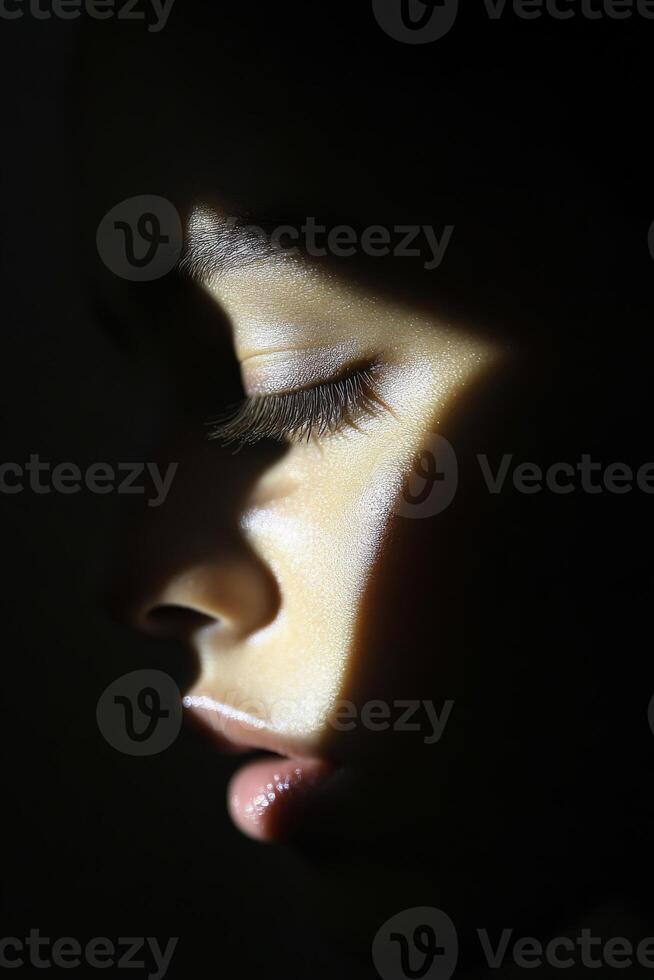 Mysterious Face in Shadow photo