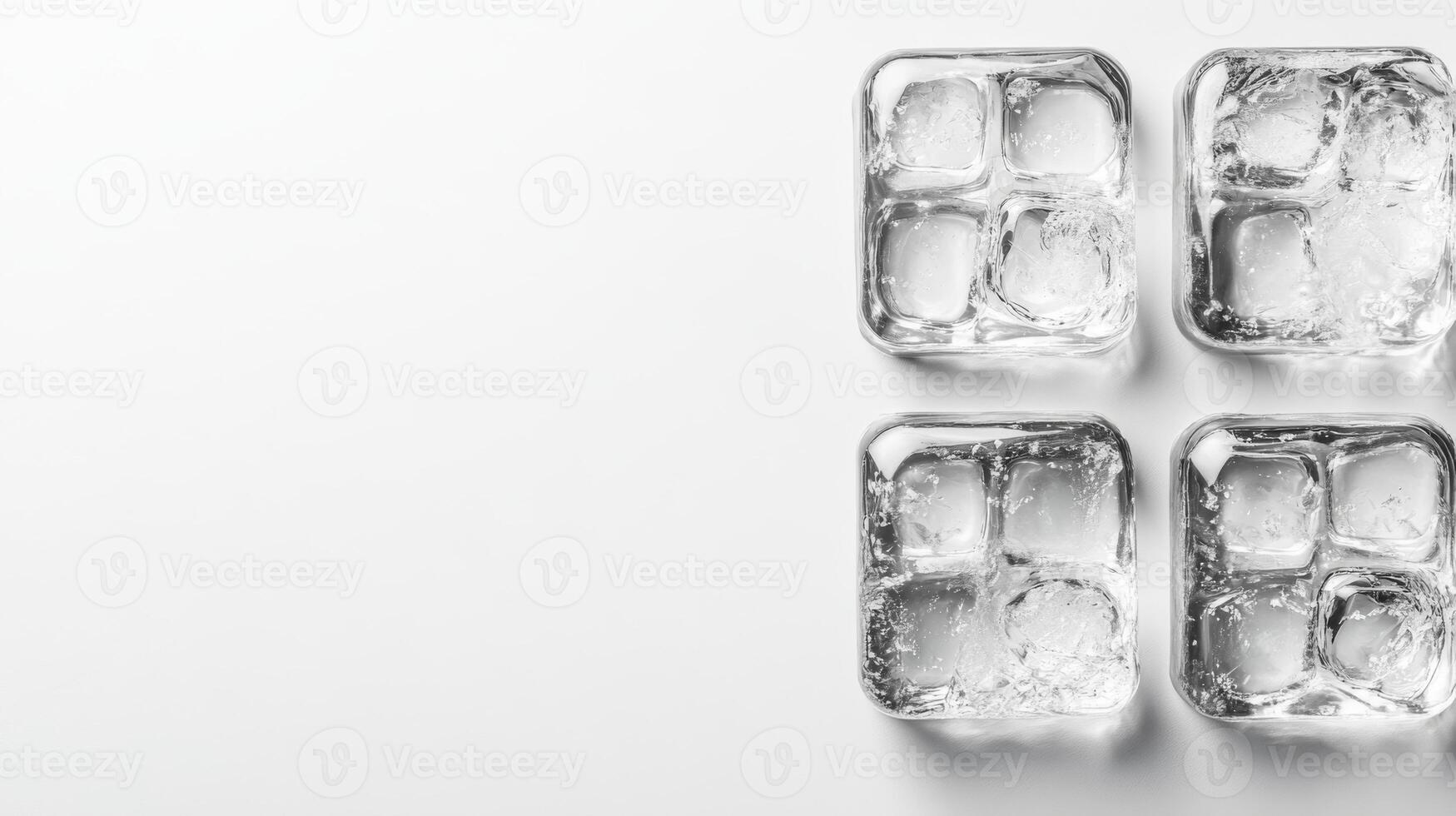 Four Ice Cube Trays on Bright White Surface photo