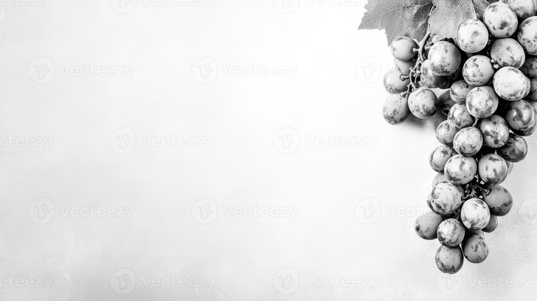 Black and white grapes on a light textured background photo