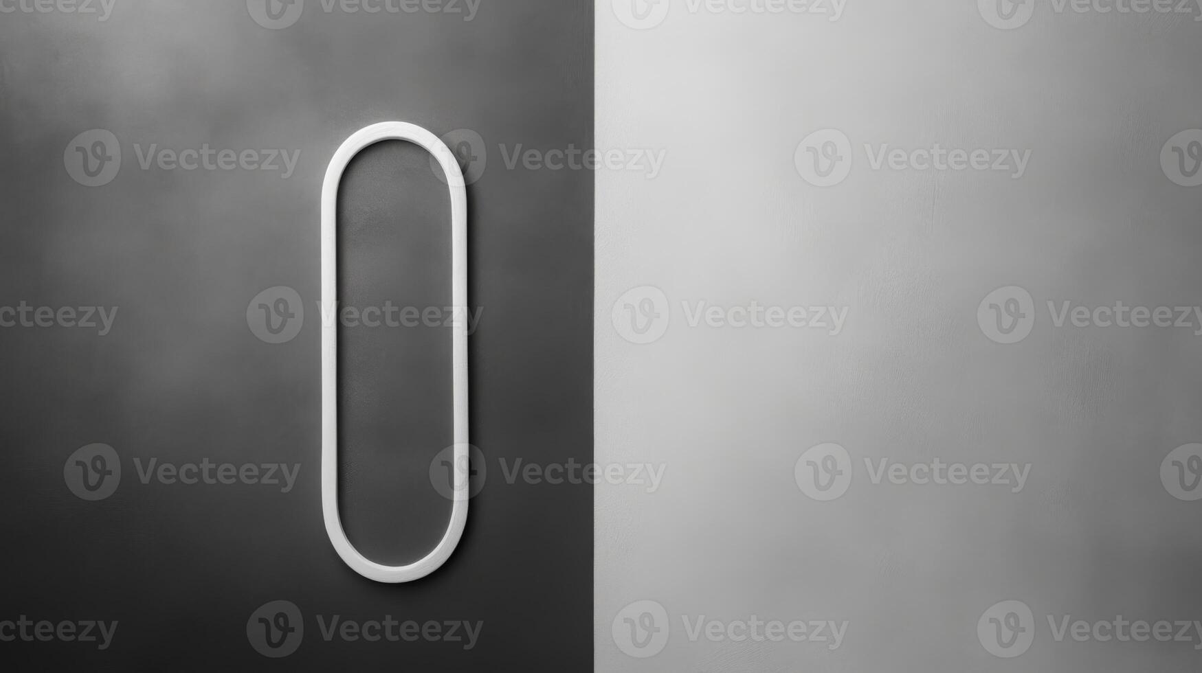 Simple White Oval Design Element on Grey photo