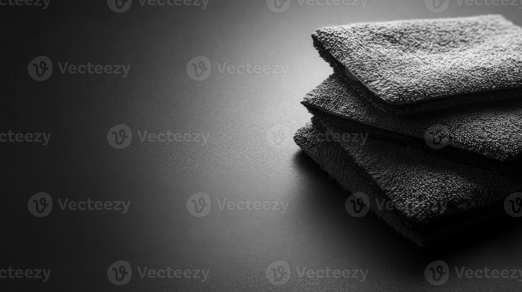 Stack of Dark Grey Towels photo