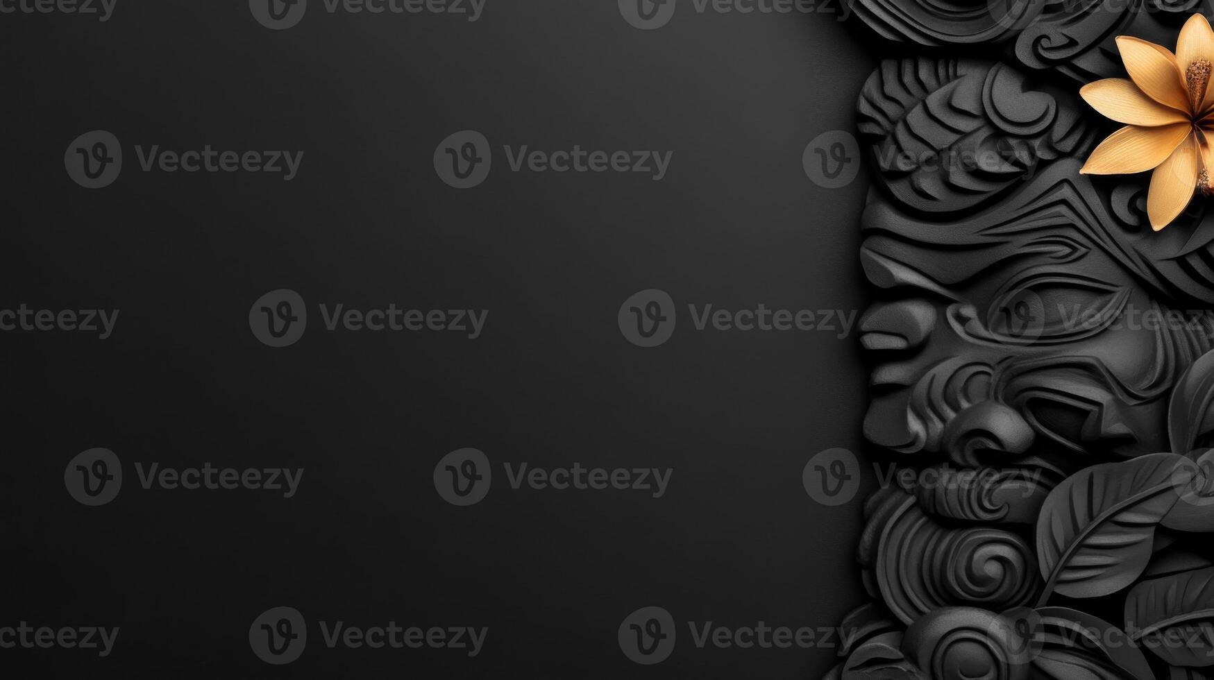 Dark Decorative Border with Gold Flower photo