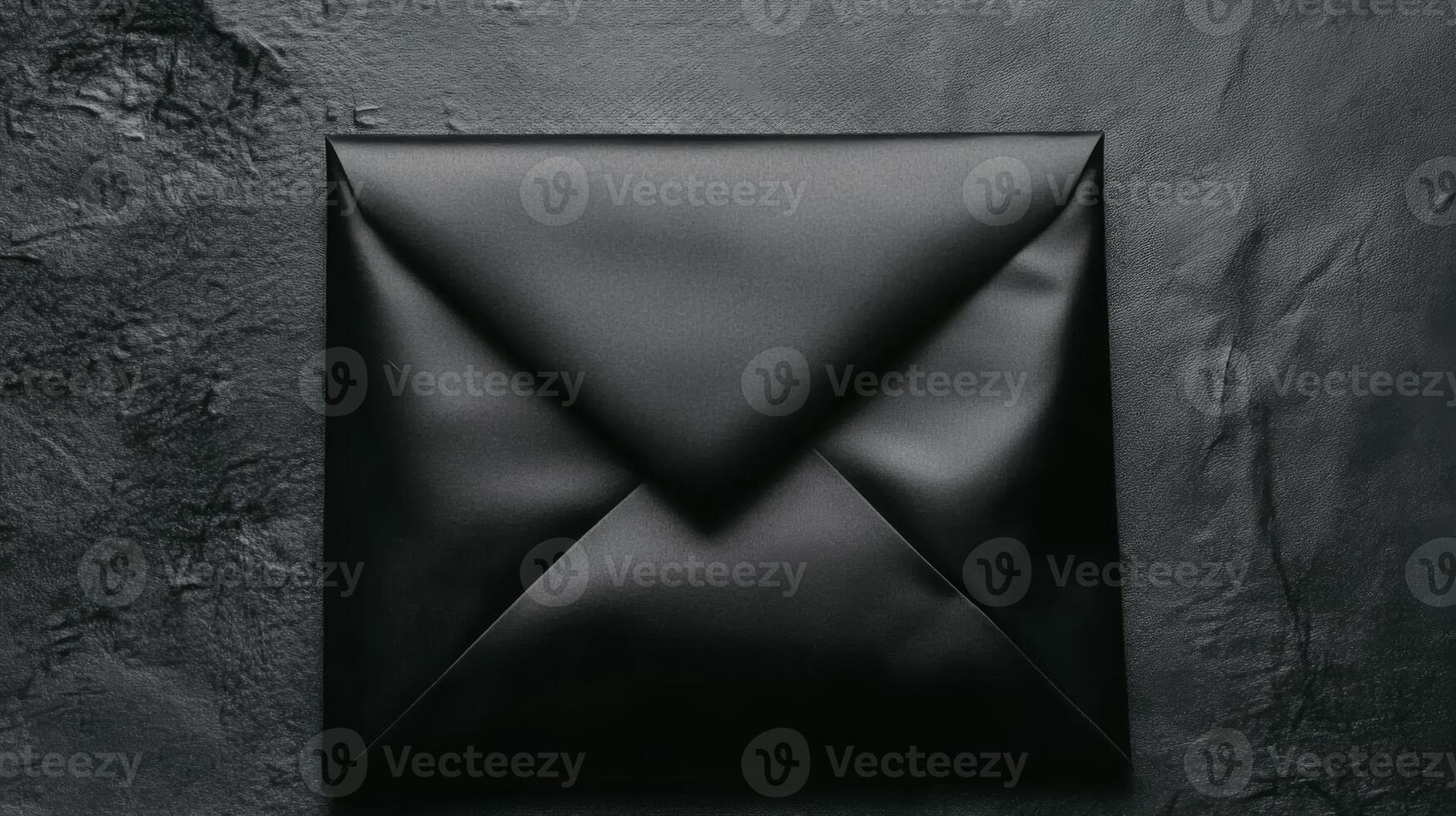Black Envelope on a Textured Dark Background photo