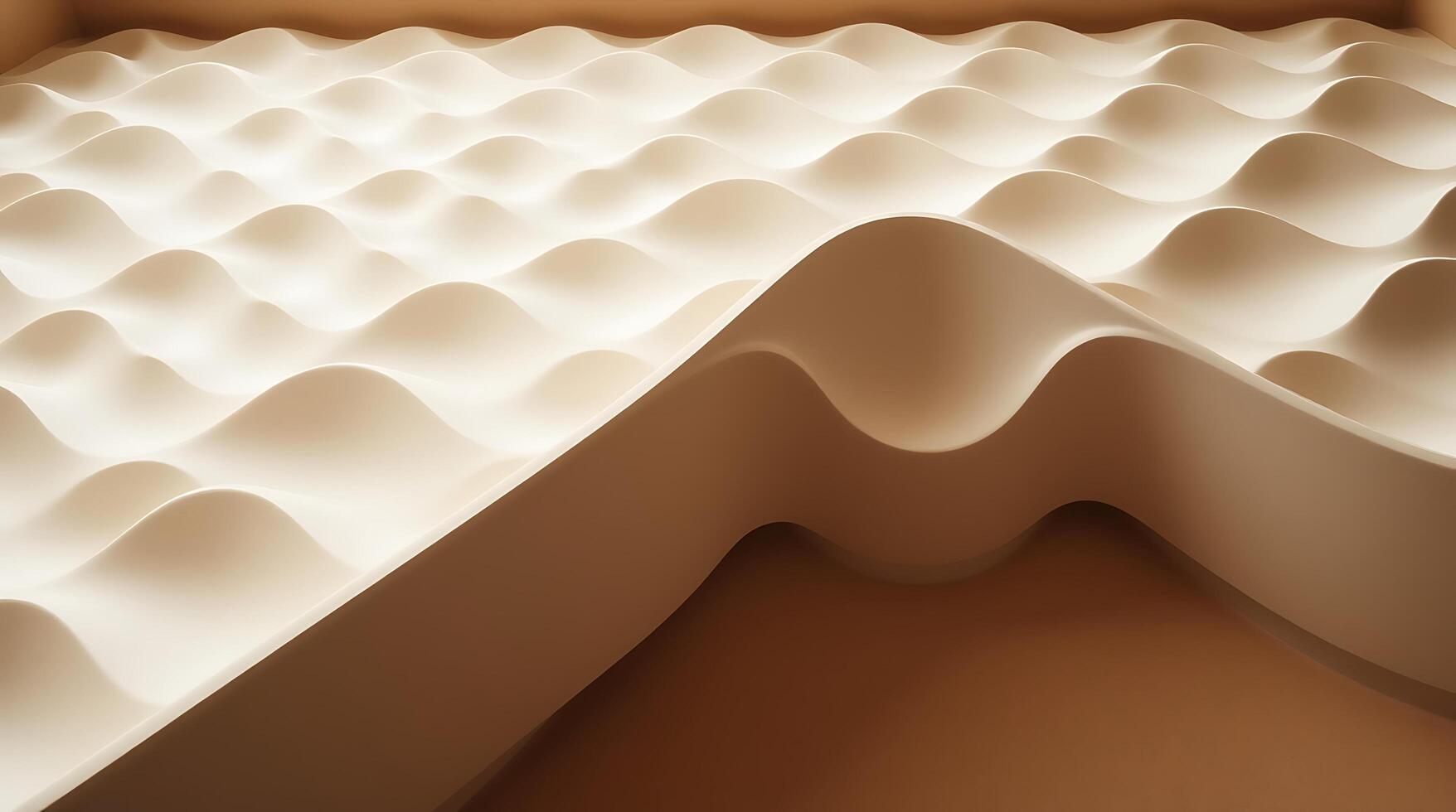 A 3d rendering of a bed with a wavy pattern photo